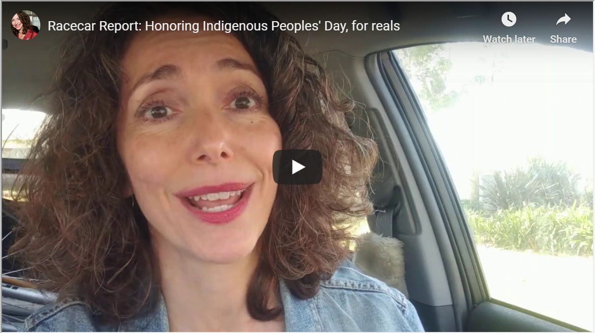 Thumbnail of me in my car talking about Indigenous Peoples' Day