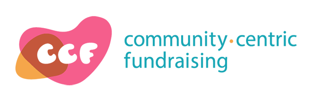 Pink and orange logo saying "CCF" with the words "community-centric fundraising" in light blue